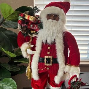 Festive Red Santa Claus Figurine